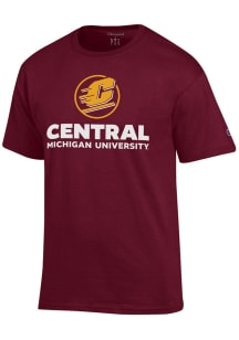 Champion Central Michigan Chippewas Maroon Stacked Short Sleeve T Shirt