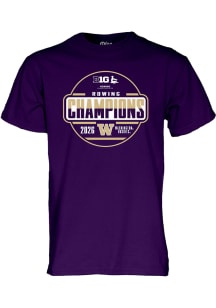 Blue 84 Washington Huskies Purple 2026 Big Ten Rowing Champions Locker Room Short Sleeve T Shirt