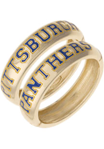 Pitt Panthers Polished Metal Hinge Bangle Womens Bracelet