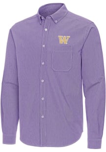 Antigua Washington Huskies Mens Purple Porter Long Sleeve Dress Shirt