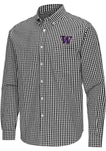 Antigua Washington Huskies Mens Black Ellis Long Sleeve Dress Shirt