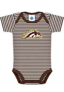 Western Michigan Broncos Baby Brown Stripe Short Sleeve One Piece