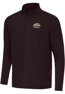 Antigua Western Michigan Broncos Mens Brown Intent Tennis Long Sleeve Qtr Zip Pullover