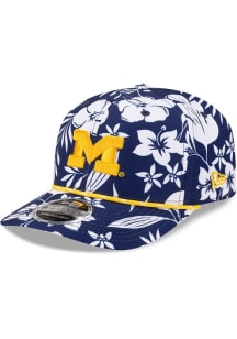 New Era Michigan Wolverines Floral Rope 9SEVENTY SS Adjustable Hat - Blue