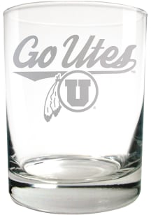Utah Utes 14oz Laser Etch Rock Glass - Red