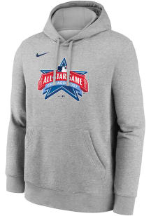 Nike Chicago Cubs Mens Grey Heather 2027 All-Star Game Logo Long Sleeve Hoodie
