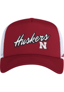 Adidas Nebraska Cornhuskers Foam Trucker Adjustable Hat - Red