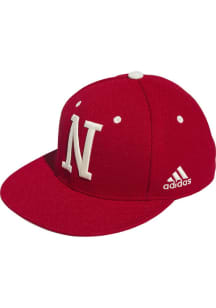Adidas Nebraska Cornhuskers Mens Red Baseball On-Field Fitted Hat