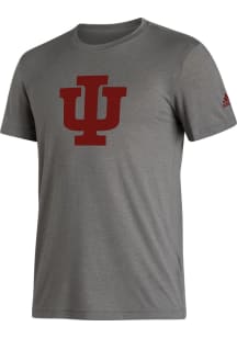 Adidas Indiana Hoosiers Grey Vault Logo Short Sleeve Fashion T Shirt