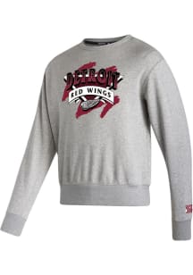 Adidas Detroit Red Wings Mens Grey 2022 Reverse Retro Vintage Long Sleeve Crew Sweatshirt