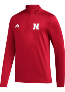 Adidas Nebraska Cornhuskers Mens Red Golf Long Sleeve Qtr Zip Pullover