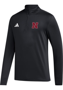 Adidas Nebraska Cornhuskers Mens Black Golf Long Sleeve Qtr Zip Pullover
