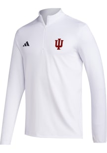 Adidas Indiana Hoosiers Mens White Golf Long Sleeve Qtr Zip Pullover