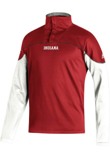 Adidas Indiana Hoosiers Mens Red Stadium Snap Long Sleeve Qtr Zip Pullover