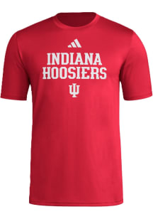 Adidas Indiana Hoosiers Red Pregame Name Mascot Short Sleeve T Shirt