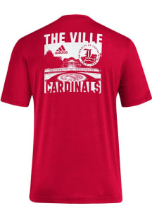 Adidas Louisville Cardinals Red Home Stack Short Sleeve Fashion T Shirt