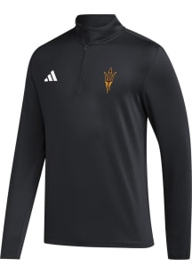 Adidas Arizona State Sun Devils Mens Black Golf Long Sleeve Qtr Zip Pullover