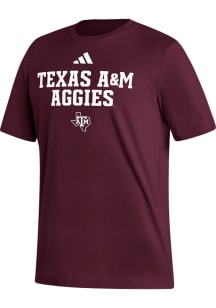 Adidas Texas A&M Aggies Maroon Logo Fresh Short Sleeve T Shirt