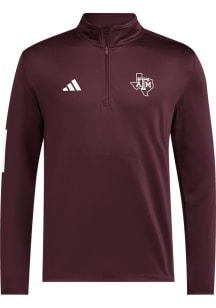 Adidas Texas A&M Aggies Mens Maroon Golf Long Sleeve Qtr Zip Pullover