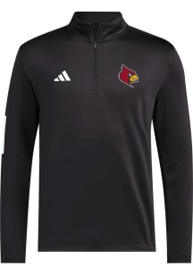 Adidas Louisville Cardinals Mens Black Golf Long Sleeve Qtr Zip Pullover