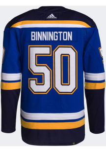 Adidas Jordan Binnington St Louis Blues Mens Blue HOME Hockey Jersey