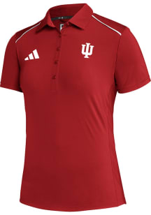 Adidas Indiana Hoosiers Womens Red Sideline Short Sleeve Polo Shirt