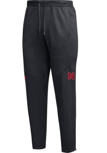 Adidas Nebraska Cornhuskers Mens Black Team Tapered Pants
