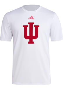 Adidas Indiana Hoosiers White Pregame BHA Short Sleeve T Shirt