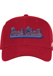 Adidas Kansas Jayhawks Mens Red Unstructured Stretch Flex Hat
