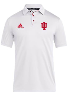 Adidas Indiana Hoosiers Mens White Coach Short Sleeve Polo