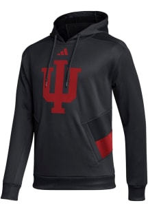 Adidas Indiana Hoosiers Mens Black Travel Primary Logo Hood