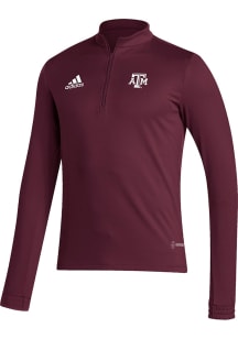 Adidas Texas A&M Aggies Mens Maroon Entrada Long Sleeve Qtr Zip Pullover
