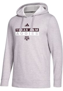 Adidas Texas A&M Aggies Mens Grey Fleece Long Sleeve Hoodie