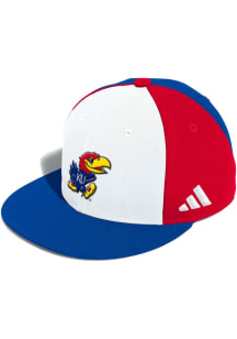 Adidas Kansas Jayhawks Mens White On Field Baseball Sport Fitted Hat