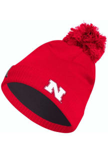 Adidas Nebraska Cornhuskers Red Cuffed Pom Knit Mens Knit Hat