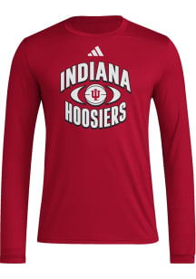 Adidas Indiana Hoosiers Crimson Pregame Basketball On-Court Orbit Long Sleeve T-Shirt