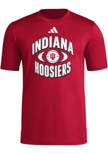 Adidas Indiana Hoosiers Crimson Pregame Basketball On-Court Orbit Short Sleeve T Shirt