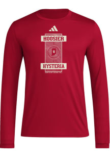 Adidas Indiana Hoosiers Red Pregame Basketball Hoosier Hysteria Long Sleeve T-Shirt