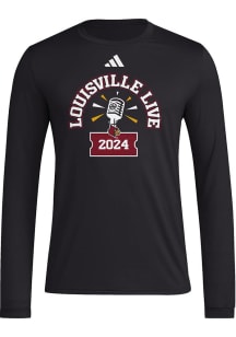 Adidas Louisville Cardinals Black Pregame Basketball Lousville Live Long Sleeve T-Shirt
