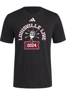 Adidas Louisville Cardinals Black HOB Basketball Lousville Live Short Sleeve T Shirt