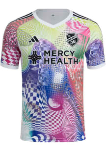 Adidas FC Cincinnati Mens White Pride Pre-match Jersey