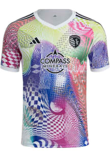 Adidas Sporting Kansas City Mens White Pride Pre-match Jersey