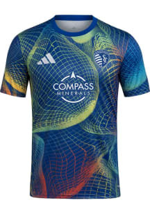 Adidas Sporting Kansas City Mens Blue United We Play Pre-match Jersey