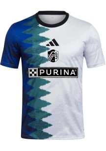 Adidas St Louis City SC Mens White Gaming Pre-match Jersey