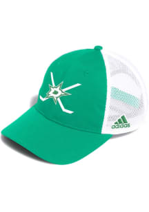 Adidas Dallas Stars Cross Sticks Relaxed Trucker Adjustable Hat - Green