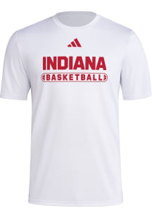 Adidas Indiana Hoosiers White Locker On Court Basketball Pill Short Sleeve T Shirt