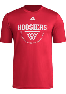 Adidas Indiana Hoosiers Red Locker Practice Net Arch Short Sleeve T Shirt