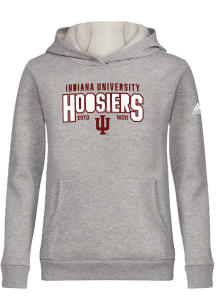 Adidas Indiana Hoosiers Youth Grey Overspray Long Sleeve Hoodie