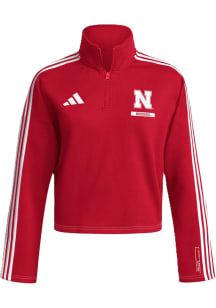 Adidas Nebraska Cornhuskers Womens Red Just a Tidbit Qtr Zip