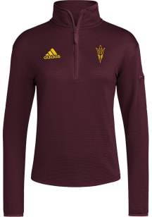 Adidas Arizona State Sun Devils Womens Maroon Sideline Qtr Zip Pullover